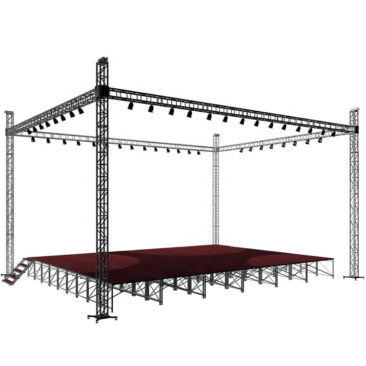 Dragonstage Portable Event Party Show Dj Concert Collapsible Stage with Roof Truss