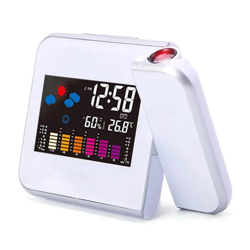 Electronic Color Screen Weather Clock Weather Forecast Projection 8190 Rotating Electronic