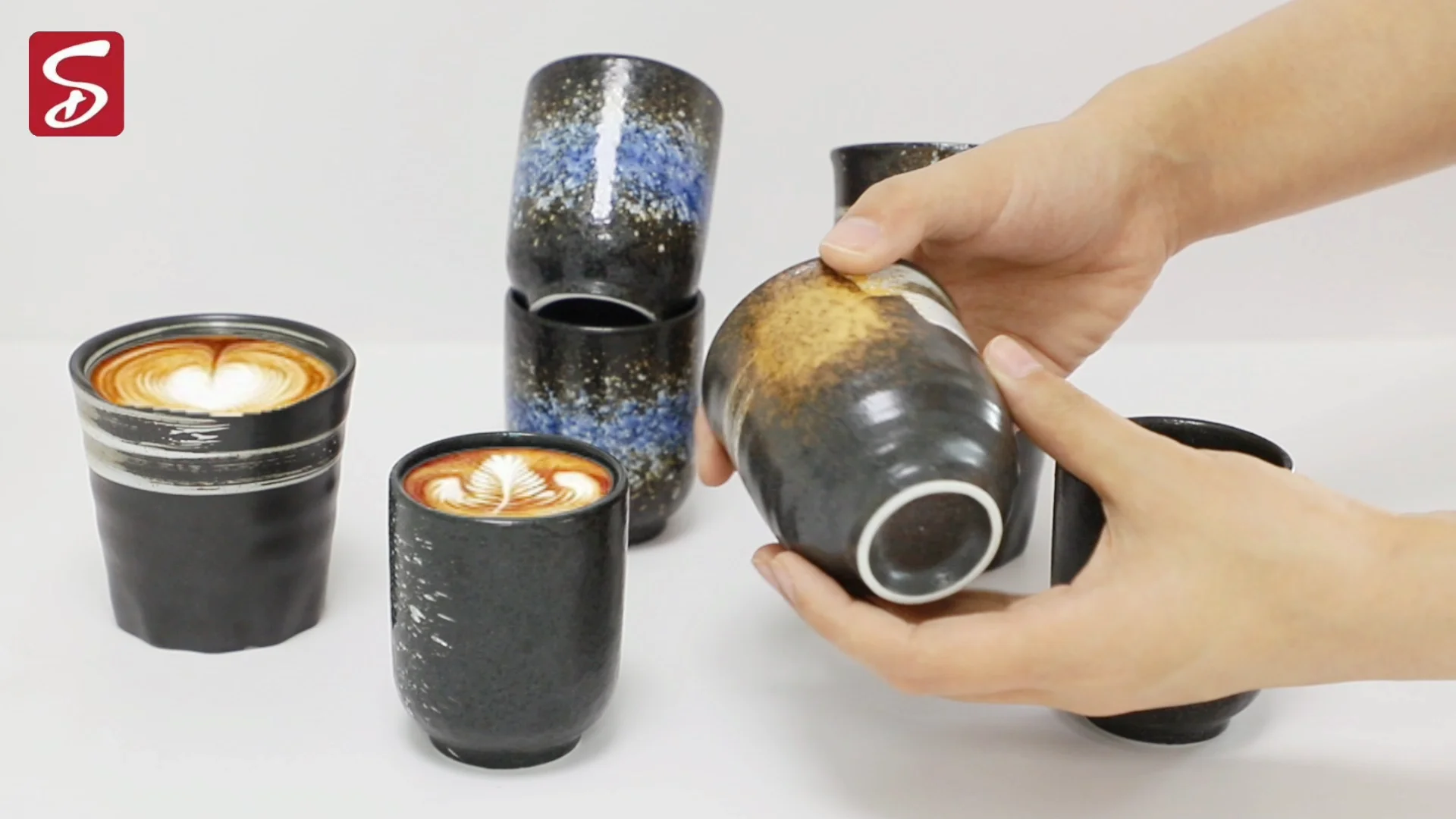 Japanese Style Ceramic Tea Cups 160ml/5.4oz Each,Asian Tea Set