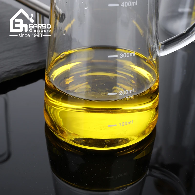 Turkey Glass Oil Jug with Capacity Scale Bamboo Lid glassware Kitchen Food Olive Oil Bottle with Handle
