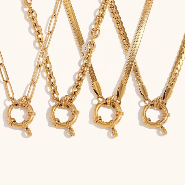 Dingran Pendant Necklace New Arrival Chain Necklace Set Gold Plated Stainless Steel Jewelry