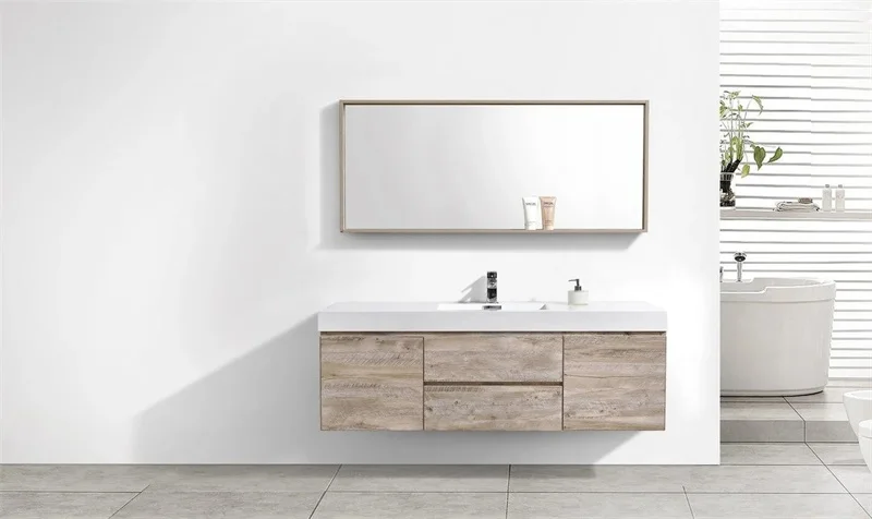 Modern Marble Top Bathroom Vanity Matte Or Glossy Lacquer Solid Wood ...