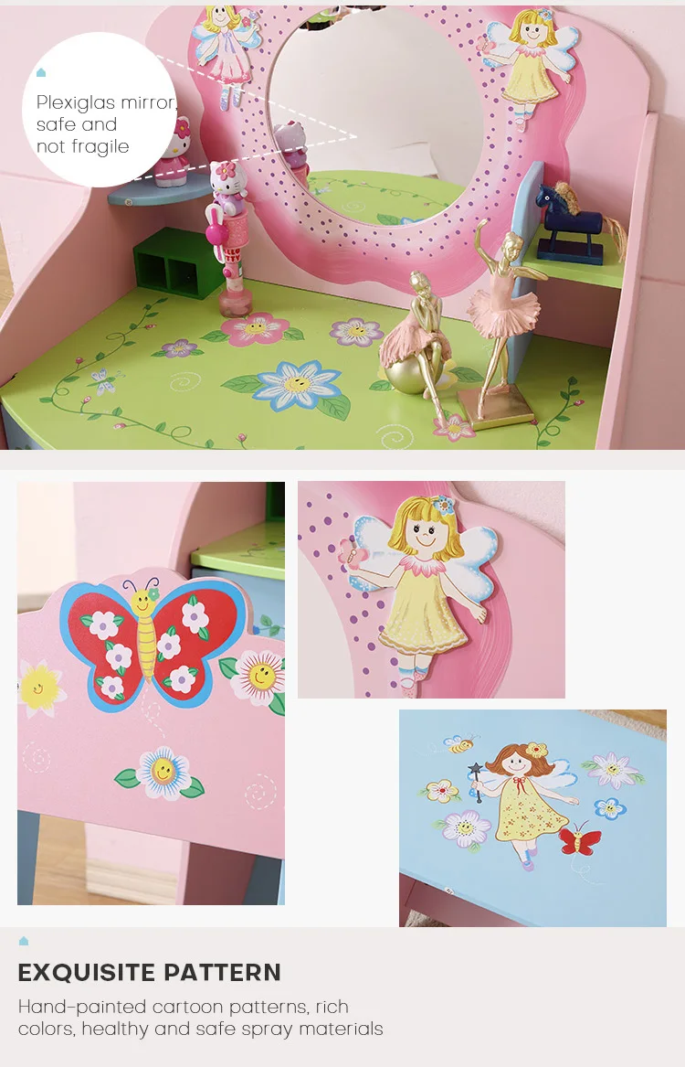 Kids Dressing Table Girls Wooden Fairy Dressing Table Chair Vanity Dressing Table Kids Dressing Table Girls Wooden Fairy Dressing Table Chair Vanity Dressing Table