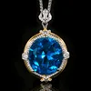 Blue pointed crystal pendant with Chopin chain