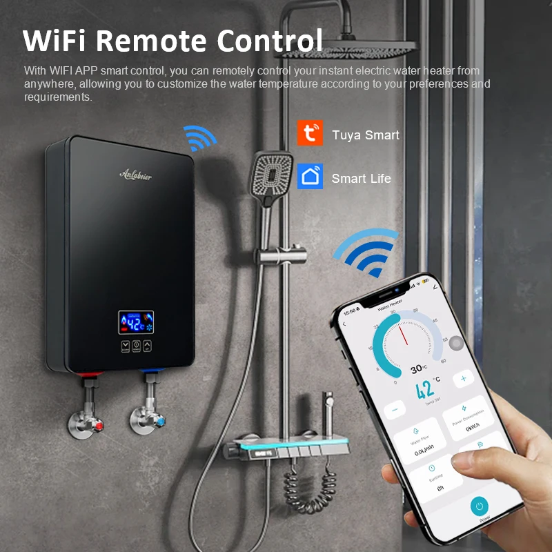 Instantan Calentador De Paso Con Regadera Instant Electric Heating Water Faucet ...