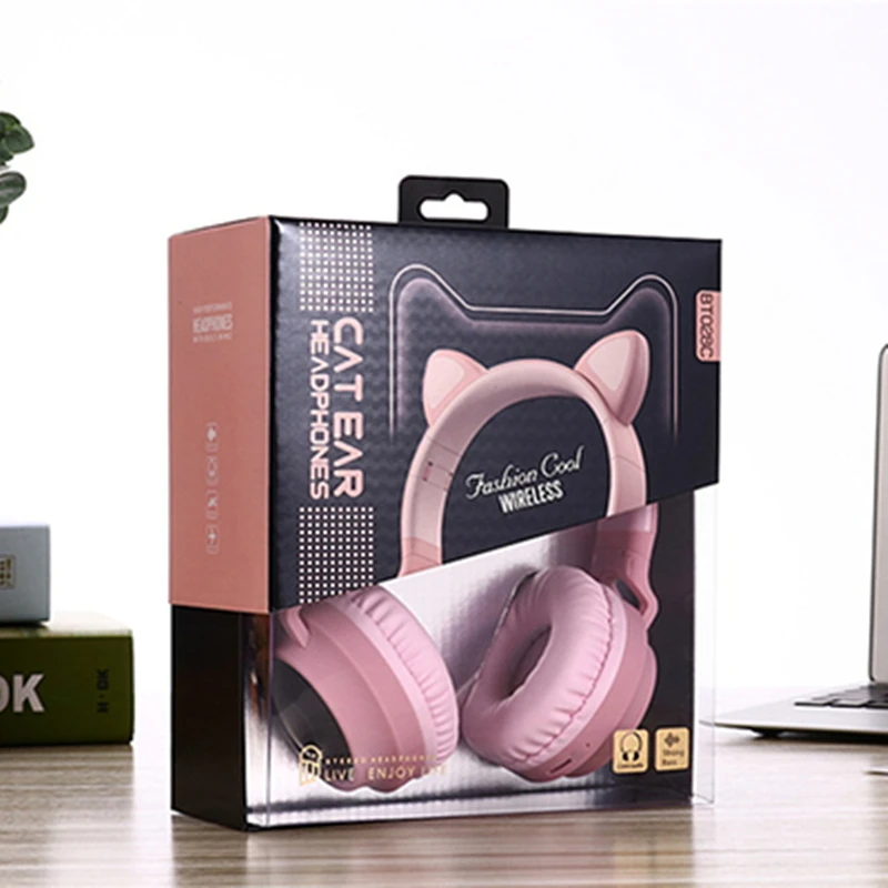 BT028C Get Free Product Sample Blueto Others Cute Cat Ear Wireless Music Voice Headset New Fashion Style Foldable Headphone