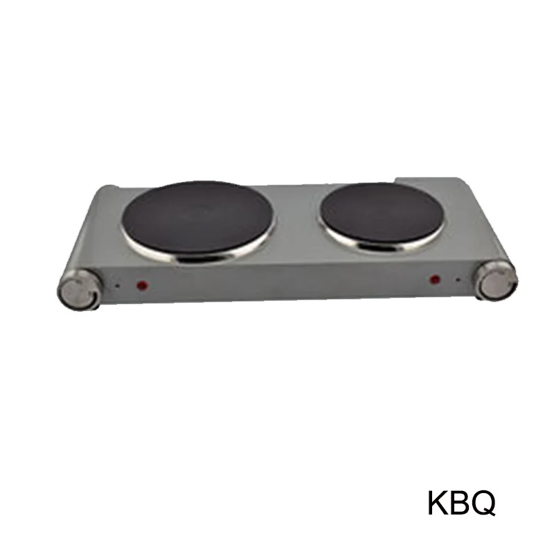 Grey Electric Hot Plate Double Burn With Temperature Control 2500w
