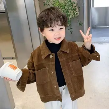 Boy's coat 2024 autumn new baby corduroy casual jacket kids coat baby boys clothing