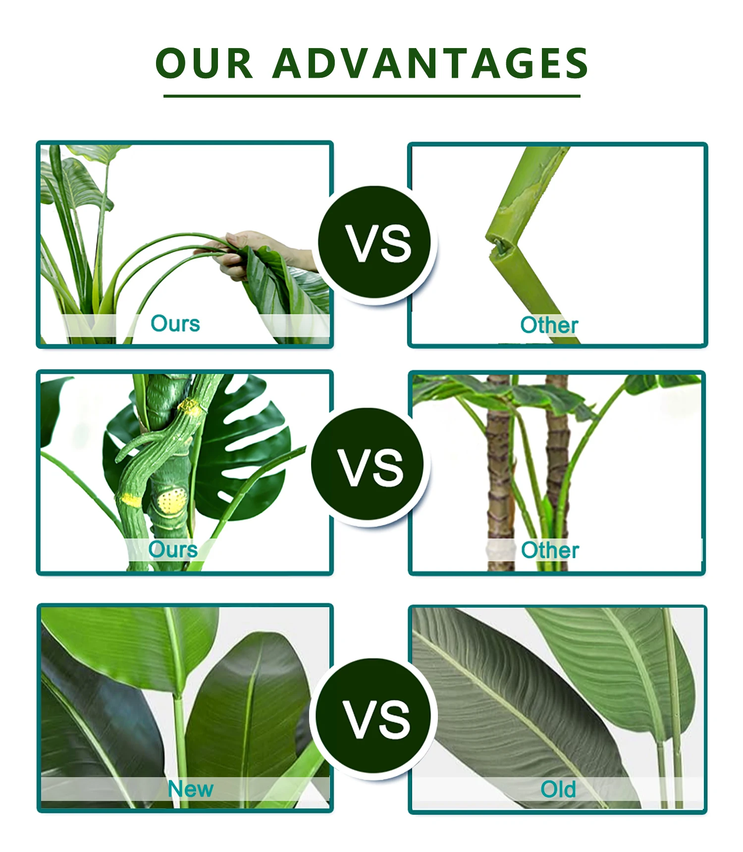 High Quality Banana Tree Plastic Leaf Indoor Ornamental Small Large