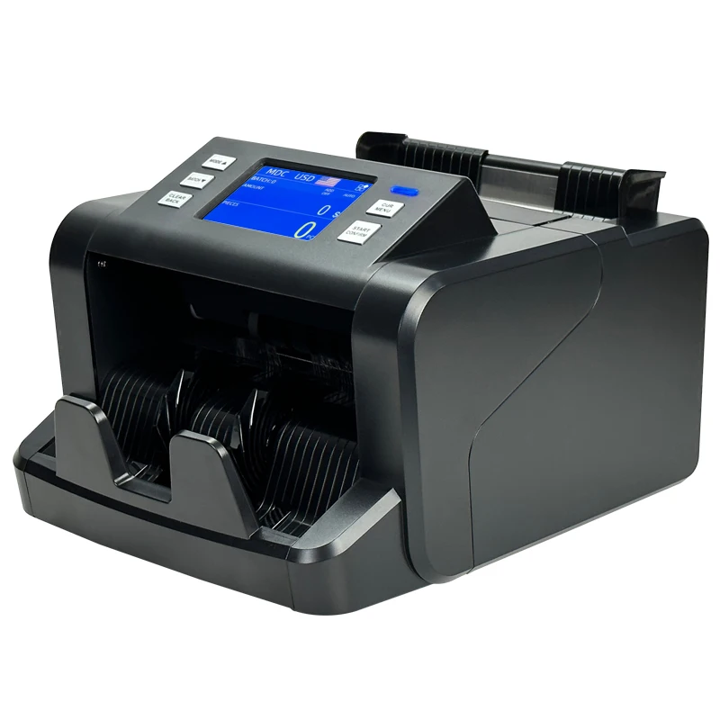 FOHERE Geldzählmaschine – Profi-Geldzähler Mit UV/MG/IR/DD Fälschungserkennung, 1100 Scheine/min, LCD & Wertmodus