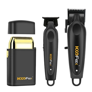 KooFex 2023 Pro Salon Barber Machine Set Brushless Motor Hair Trimmer 9000RPM Bald Shaver Electric BLDC Hair Clipper