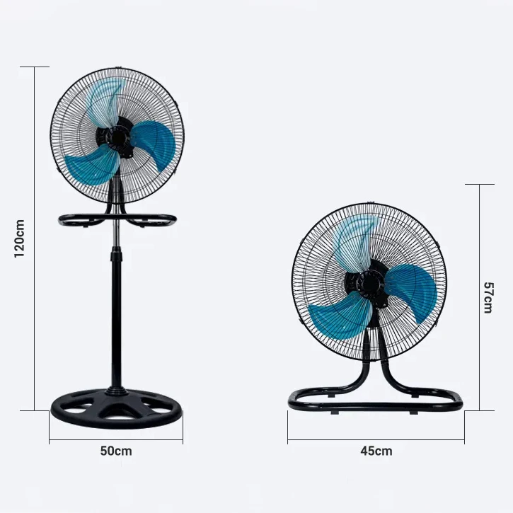Air Cooling Standing Fan 18 Inch Industrial 3 In 1 Fan Metal Blade