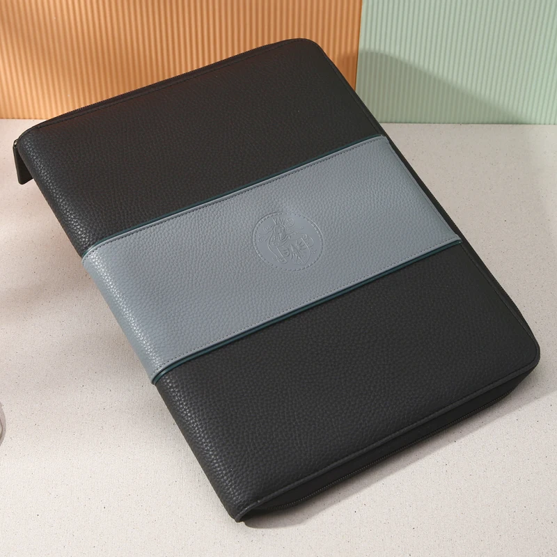 
Новый стиль офисные принадлежности legal размер пользовательские pu молния кожаный портфель документов 