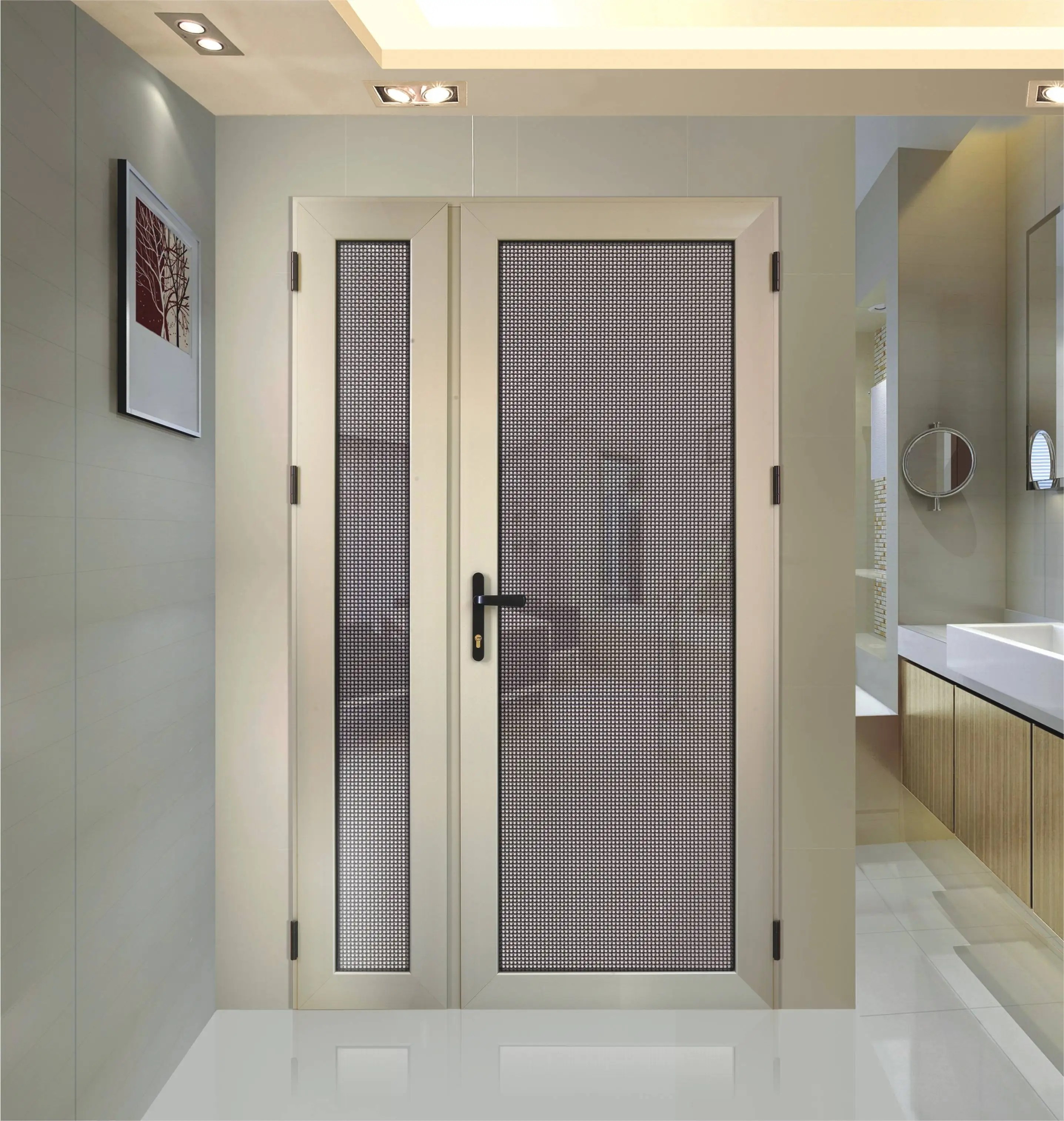 Aluminum Casement Windows Security Screen And Secured Reflective Window With Insect Screen And