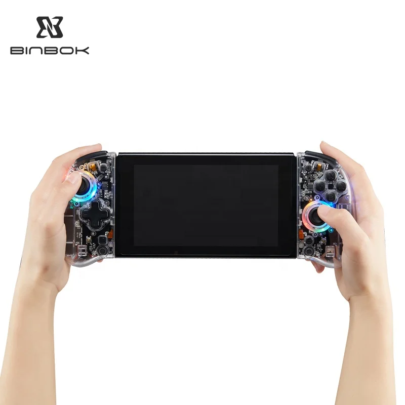 BINBOK New Transparent Left Right BT Wireless Handle Joystick Gamepad for Nintendo Switch Controller Game Accessories
