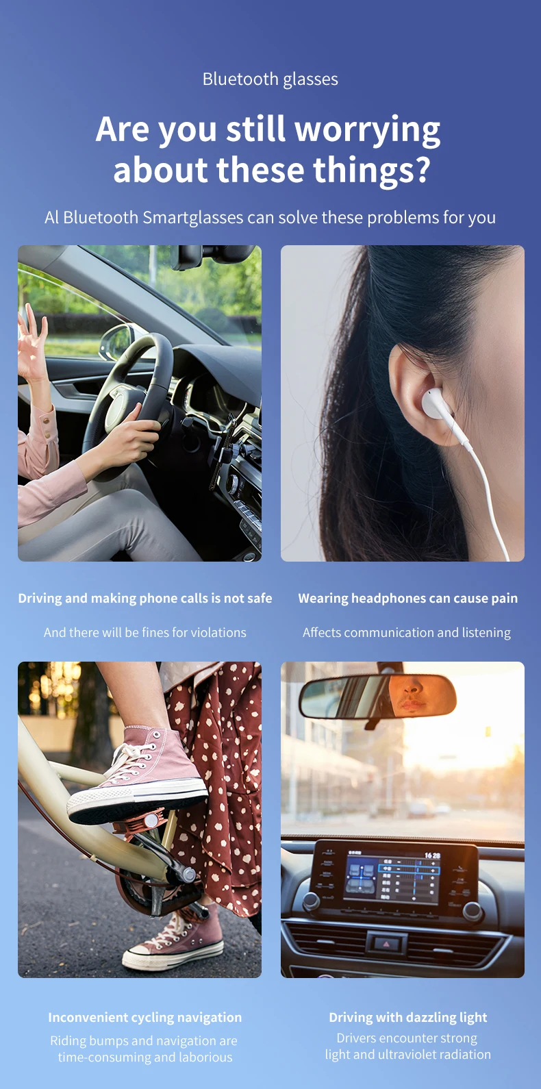 Smart Wearable Headset Mz03 Women Fashion Sunglasses Navigation Voice Assistant Men Outdoor Music Smart Glasses With Bt Speaker - Buy Smart Glasses smart Wearable Headset smart Glasses With Bt Speaker