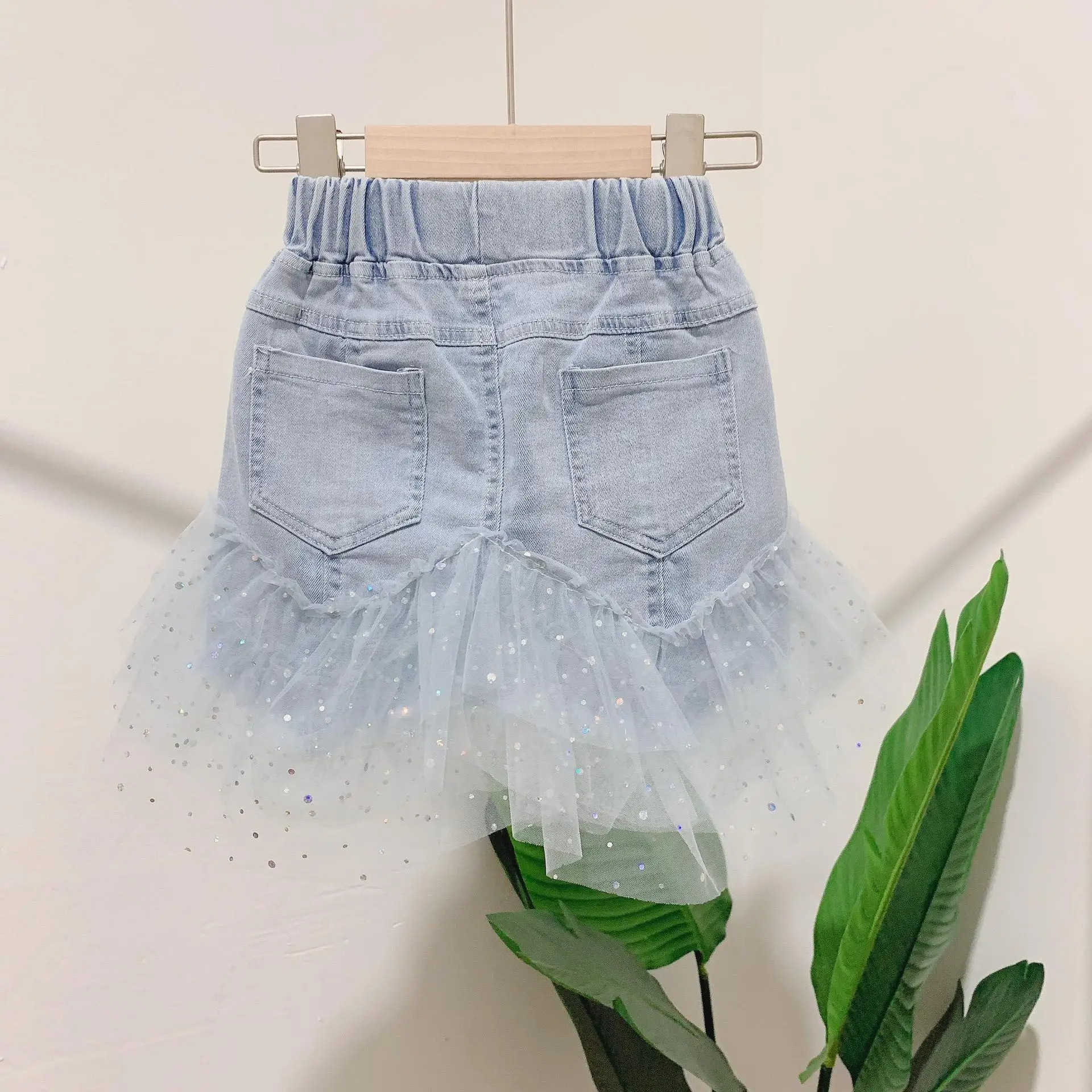 P203060 Baby Girls Denim Skirt Party Wear Dress Tutu Skirt