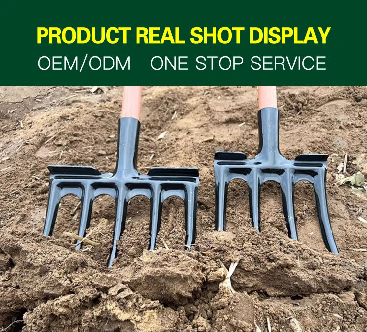 product china manufacturers horse shape garden fork agricultural digging steel fork with wooden handle-2