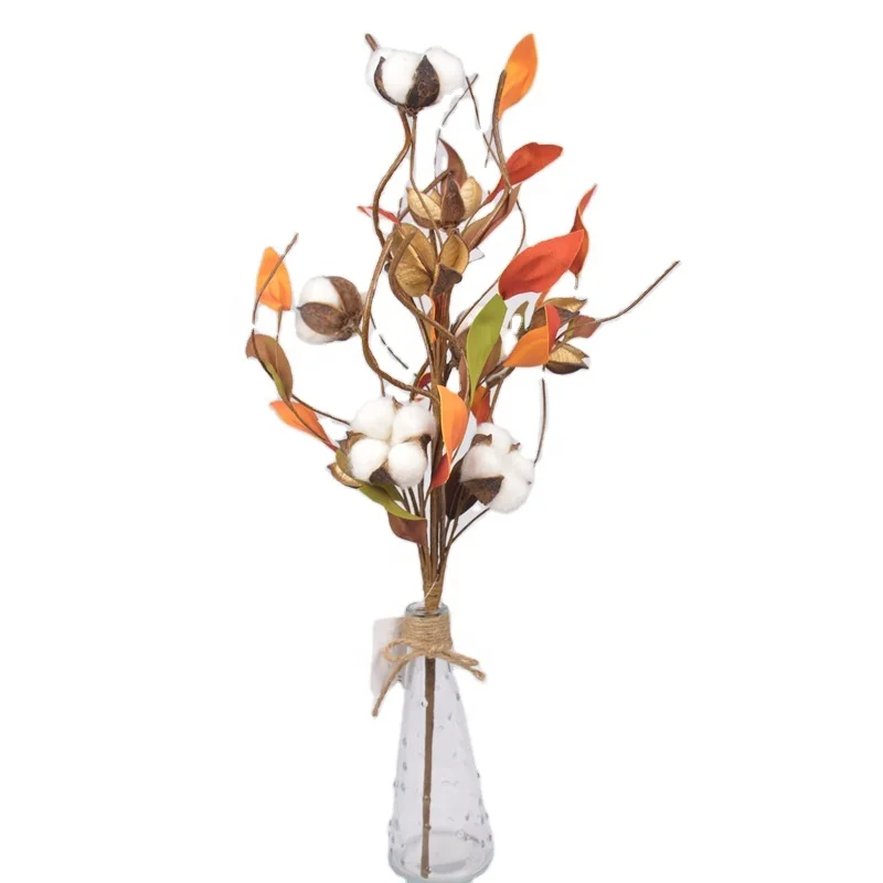 artificial plants natural cotton stem for floral arrangement