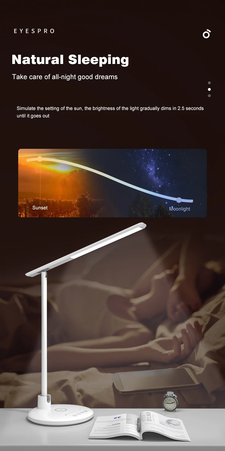 product high grade portable foldable touch control desk lamps eye caring study reading table light-40