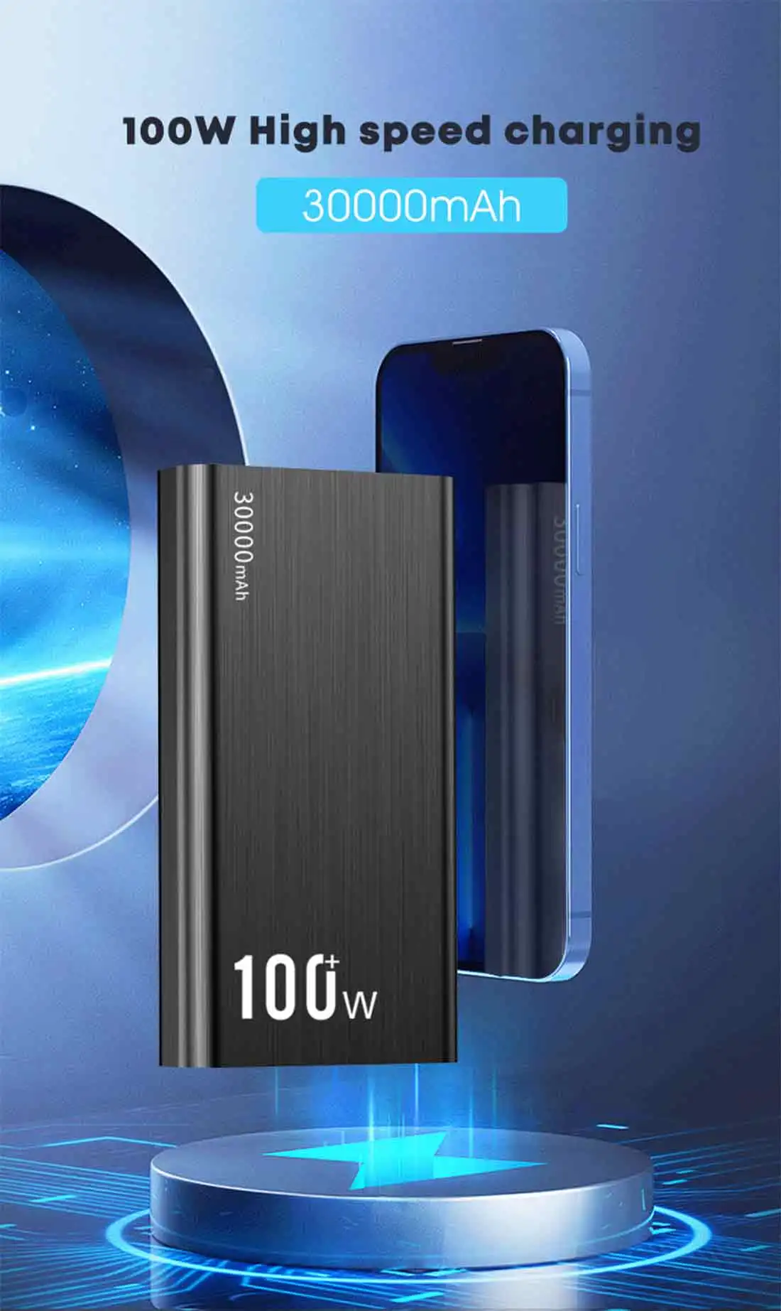 Stw 100w Laptop Portable Power Bank 30000mah Fast Charging Mobile Pd