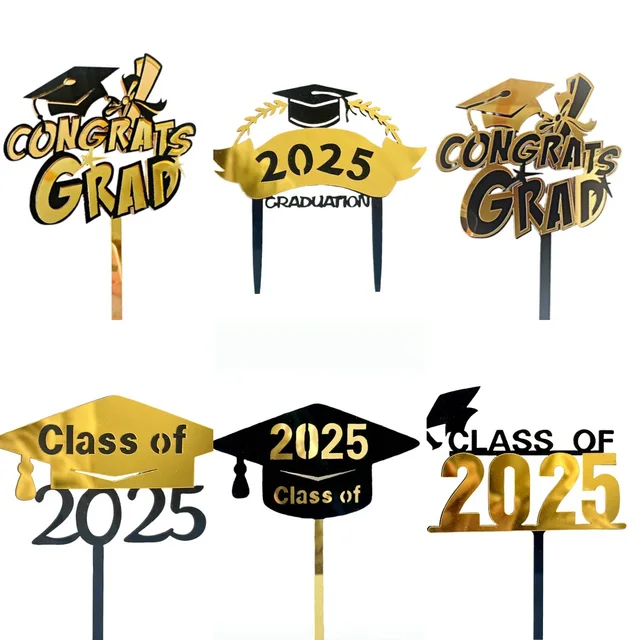 New 2025 graduation cake topper acrylic cake topper graduation celebration cake decoration