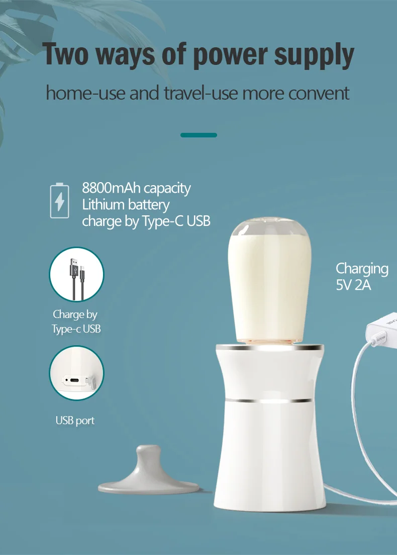8800 Mah Battery Wireless Travel Baby Milk Bottle Heater Water Warmer