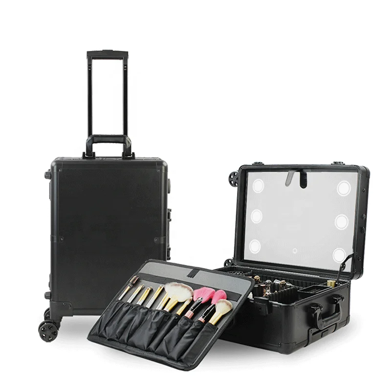 De trato fácil Opuesto George Hanbury Wholesale Rolling Aluminum Makeup Case Portable Train Table Case Makeup  Station Vanity Mirror Cosmetic Trolley LED, Professional 4-Wheels From  m.alibaba.com