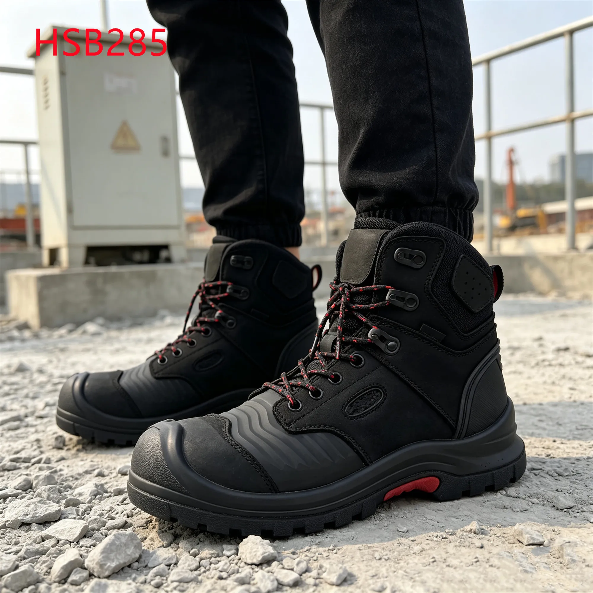 LXG,heavy Duty Work Support System Hua Singh Safety Boots Anti-puncture PU+rubber Sole Working Shoes with TPU Coverage HSB285