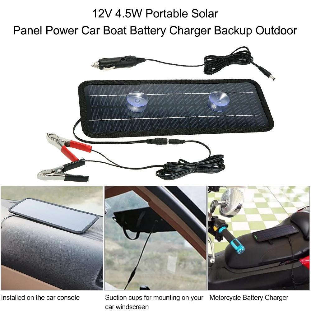 Solar-battery-trickle-charger-maintainer-12v Portable Waterproof