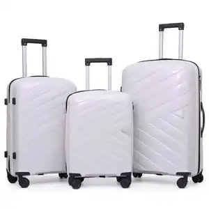 Large Luxury Style Business Trip Suitcase Pearlescent for Shiny Face Bag Wheels PP Waterproof Light Weight Polyester Modern