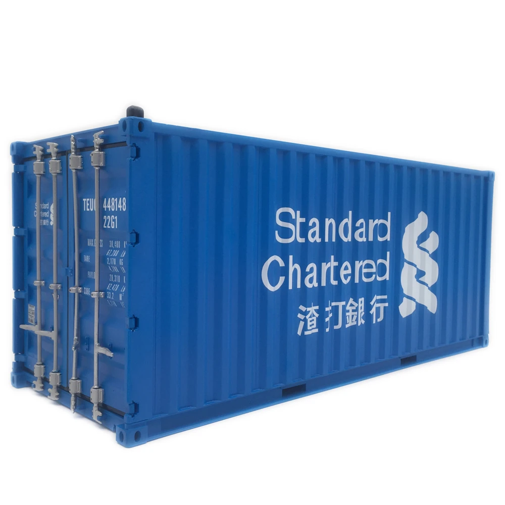 X 30cm 1:20 Standard Chartered Bank blue 20GP Custom  container model gifts O.A.S ship model