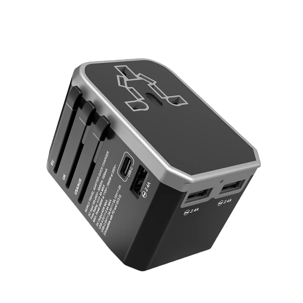 Высокое качество Универсальный адаптер для путешествий с PD 45 Вт 4 порта 45 Вт USB-C PD, универсальное зарядное устройство для мобильного телефона