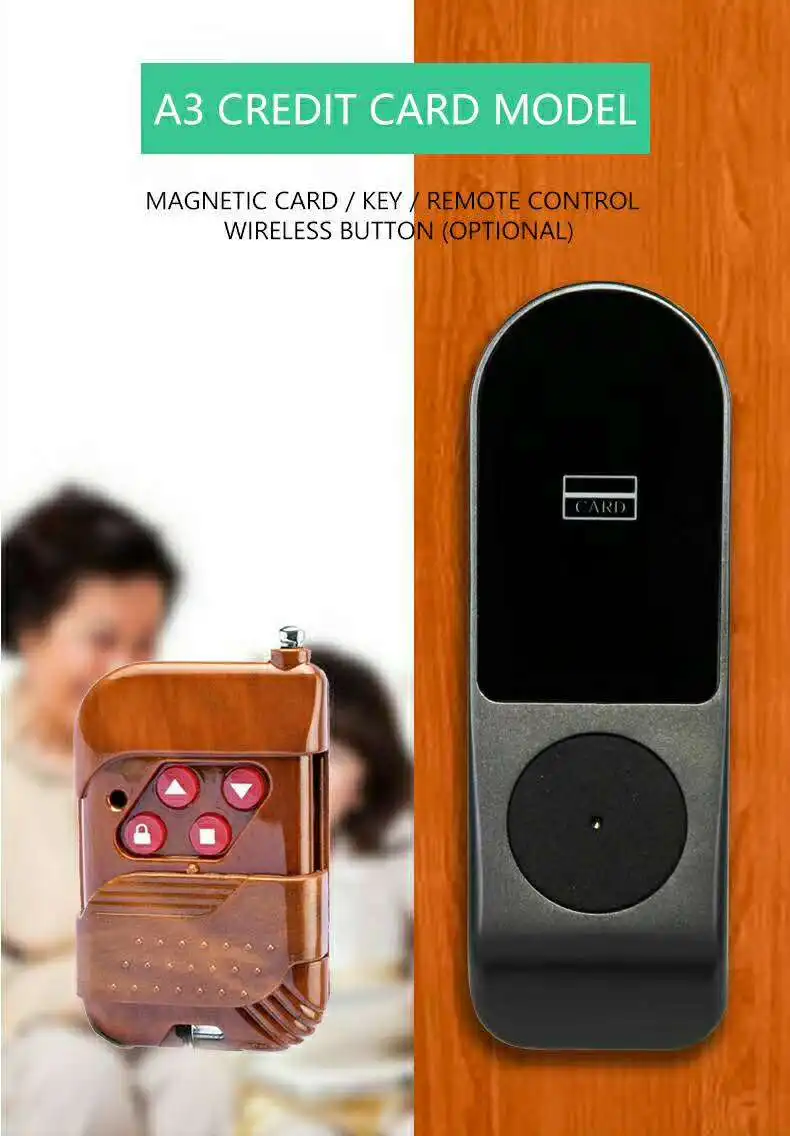 Huarui Lock DC 12V  Keyless Electronic RFID Smart Digital RIM Door Lock