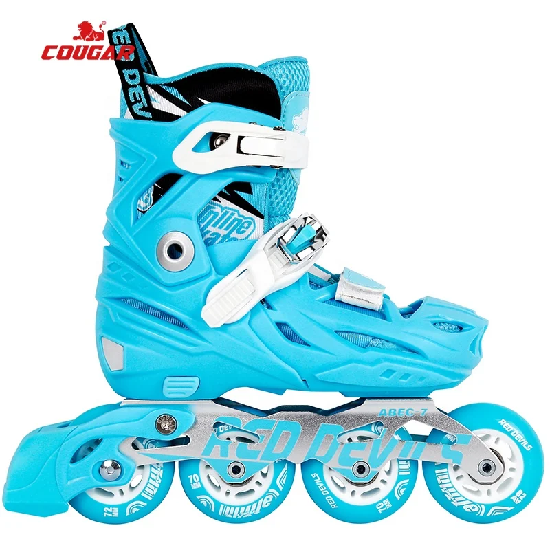 Cougar Professional Kids Adjustable Inline Skates - Pink Blue