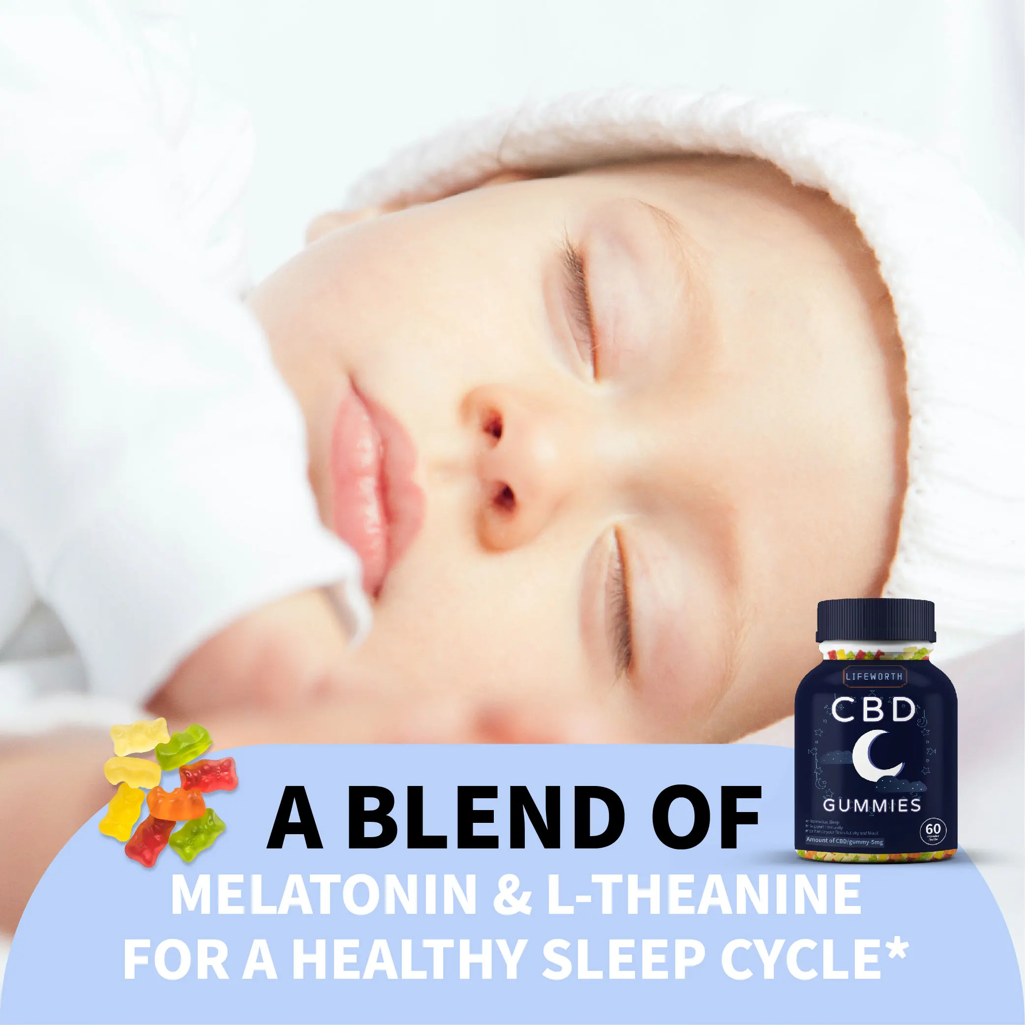 Lifeworth средство для ухода за здоровьем широкого спектра, мелатонин, пеньковые жевательные игрушки