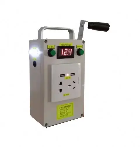 Portable 220v Hand dynamo Generator DC12V AC220V Dual USB Output 30W Hand Crank Generator With Battery