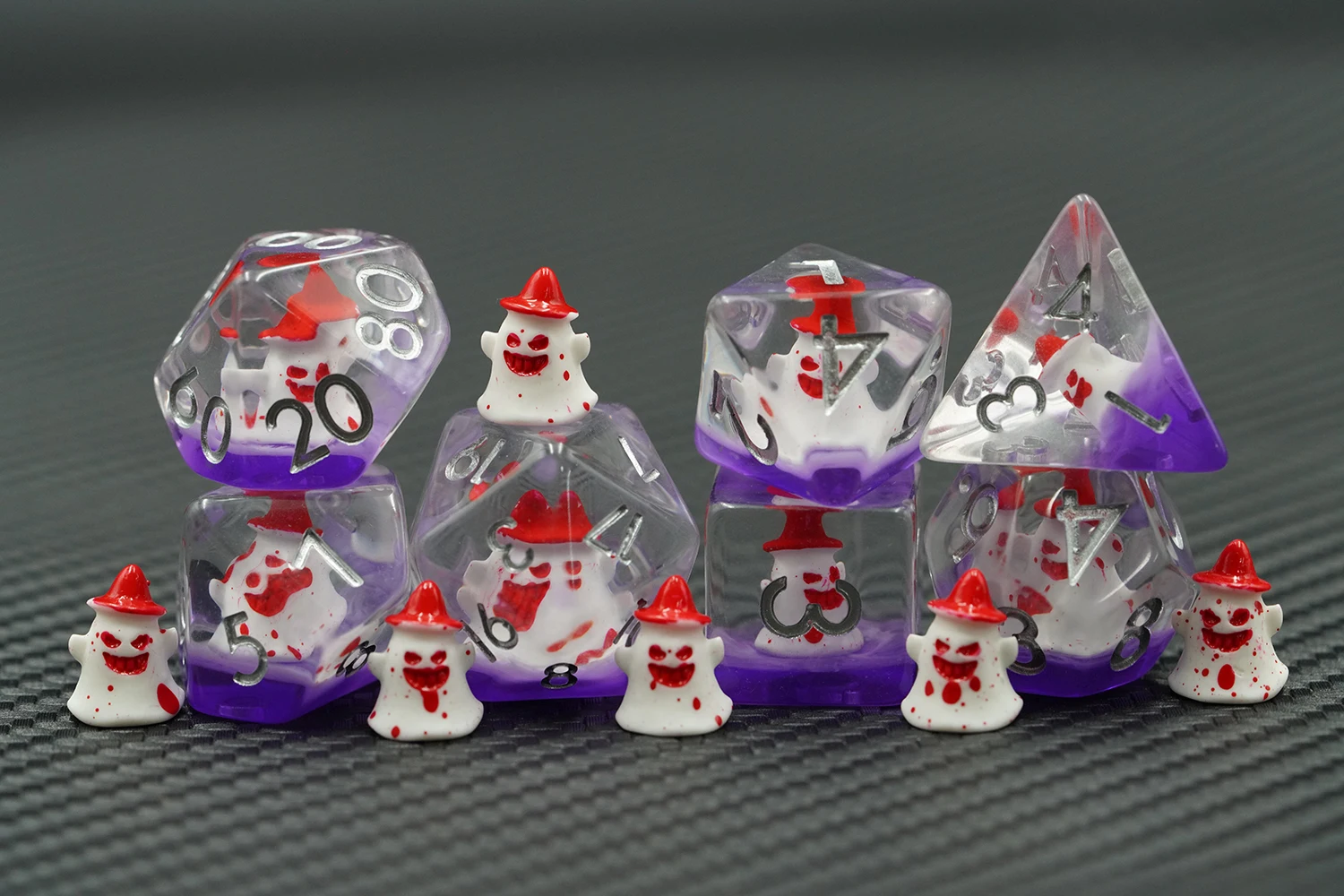 Handmade 7-Piece Resin Polyhedral Dice Set 16mm Round Edge Premium for Board Games factory