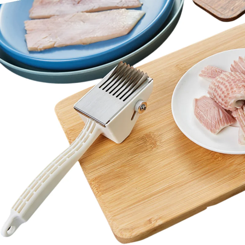 Multifunctional Kitchen Gadget Squid Pig Skin Duck Gizzard Abalone Cutter with Depth Adjustment Feature for Cutting Flowers