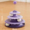 Upgraded Three-Layer Three-Ball Cat Turntable - Purple