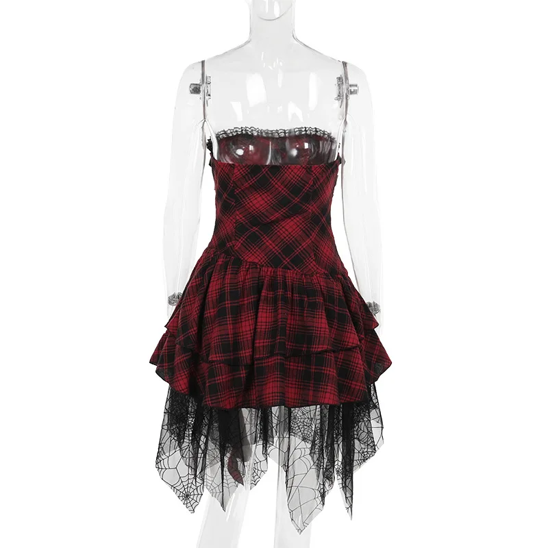 princess polly baby blue dress Romwe- Plaid Bodycon Dress – Amreki main image 1