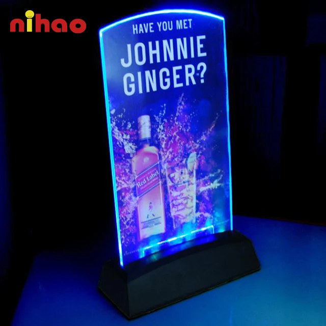 Nihao Customized Led Table Menu Display Stand Holder For Indoor Use