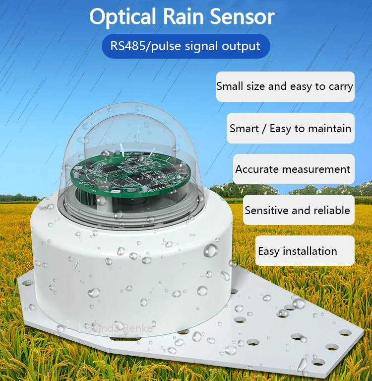 Low Power Small Size Rainfall Measuring Equipment Optical Rain Sensor for Weather Station
