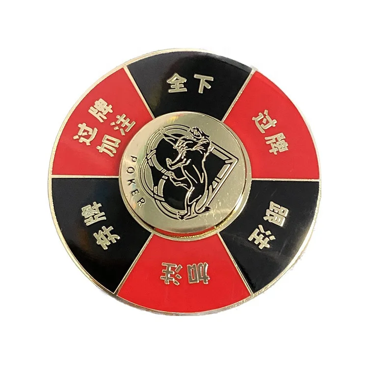 New Arrival Gifts Gold Metal Spin Casino Poker Chips Custom Enamel Logo Souvenir Rotate Metal Poker Chips details