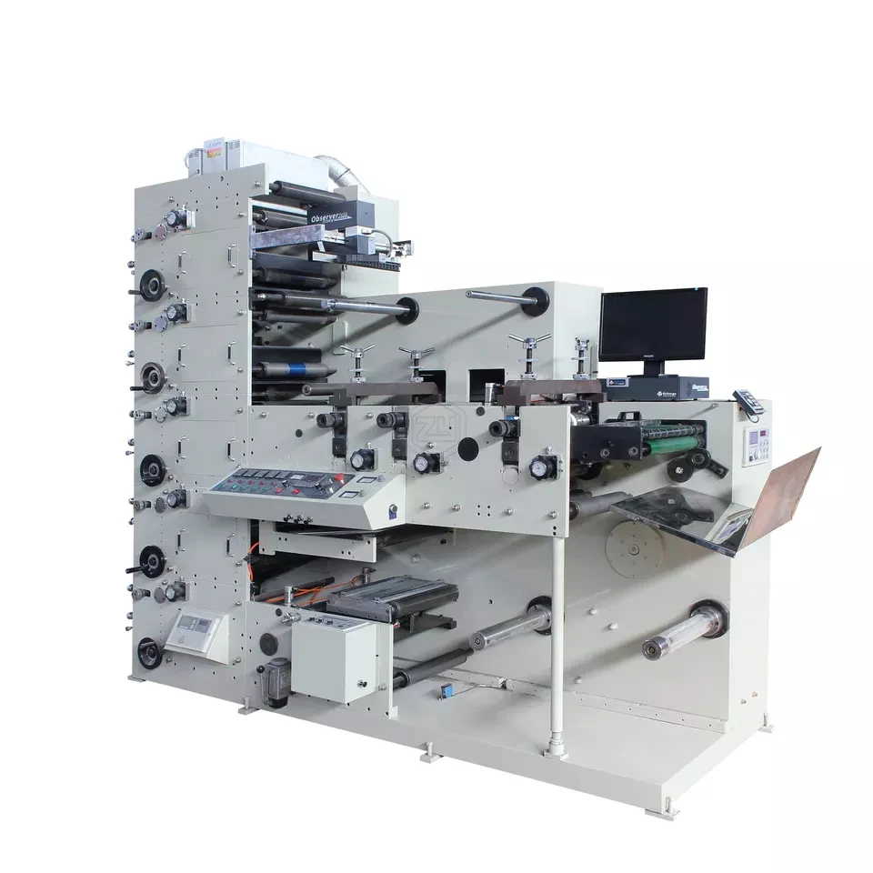 Small Paper Sticker Label Flex 4 Color Flexo Printing Press Machine For Sale factory price-C6