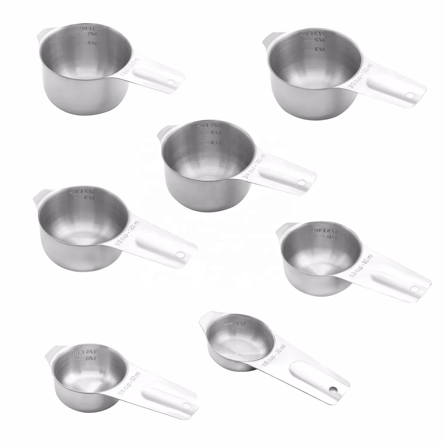 Measuring Cups 7 Piece with 1/8 Cup Coffee Scoop by Simply Gourmet. Stainless Steel Measuring Cup Set. Liquid Measuring Cup or Dry Measuring Cup.