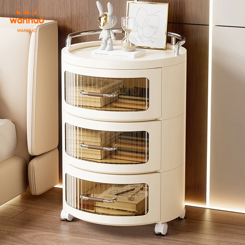 Wannuo 2-5 Strata Plastica Noctium Tabula Dormitorii Noctium Tabula Flexibilia Plastica Storing Drawers Cum Rotulis