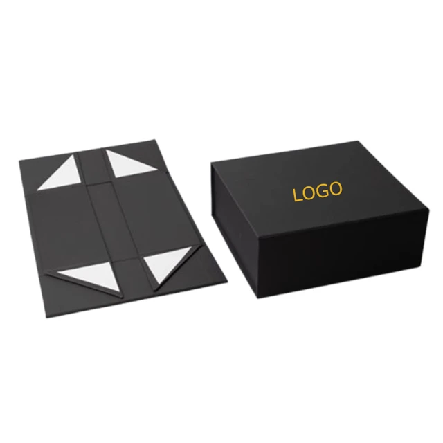 Custom Logo Printed Paper Rigid Cardboard Clothing Shoe Packaging Ribbon Magnetic Closure Folding Foldable Gift Boxes