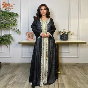 2024 New Fashionable Sweater Cardigan Robe With Side Pockets for Women Long Sleeve Muslim Dress for Middle East Dubai Abaya