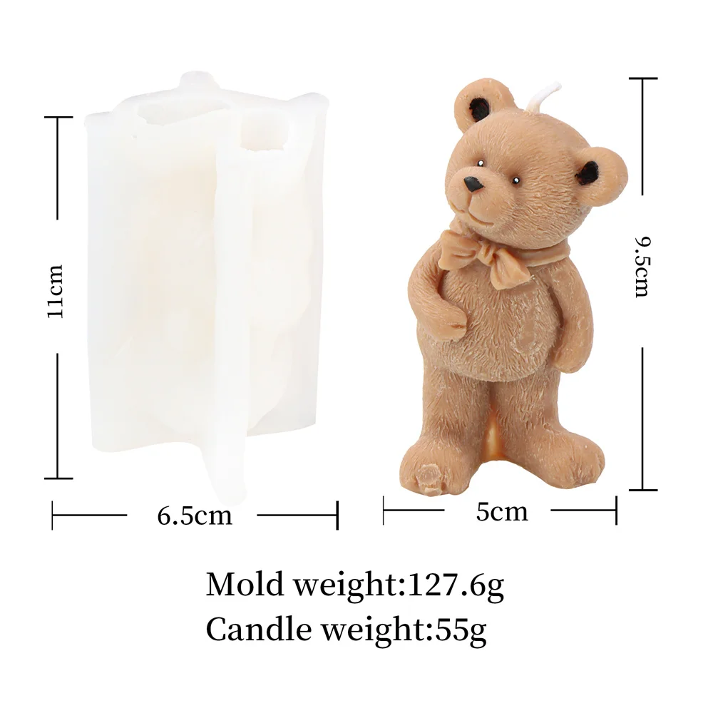 1pc Sitting Bear Candle Mold/Silicone Mold For 3d Teddy Bear